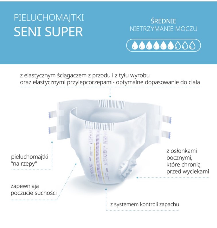 Scutece pentru adulți Super Seni MEDIUM 10 buc