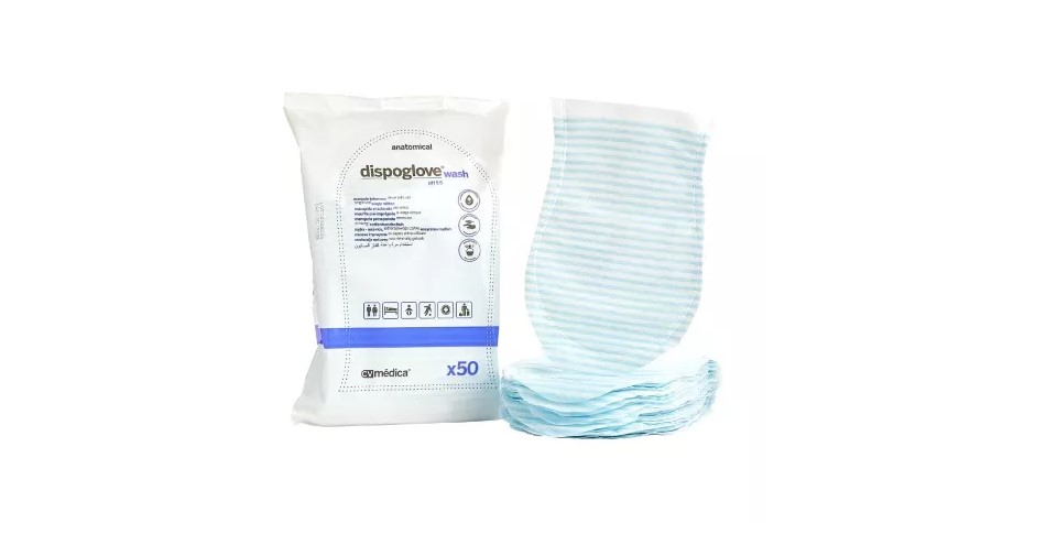 Mașină de spălat/ mănușă înmuiată în săpun 17*25cm 50pcs DISPOWASH