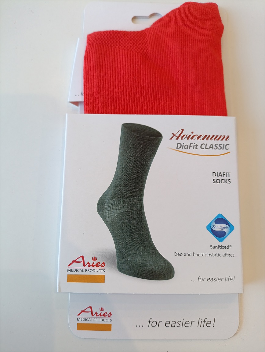 Avicenum DiaFit CLASSIC mărimea 36-39 pereche 3030 șosete diabetice roșii