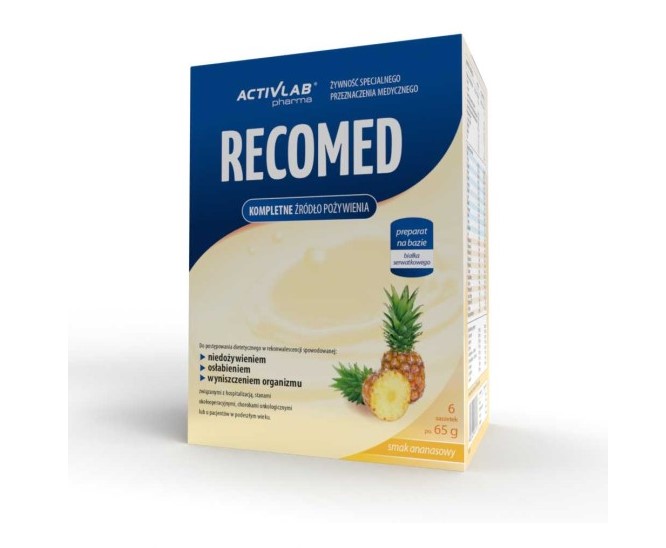 Cocktail nutrițional RecoMed 6x65g ananas