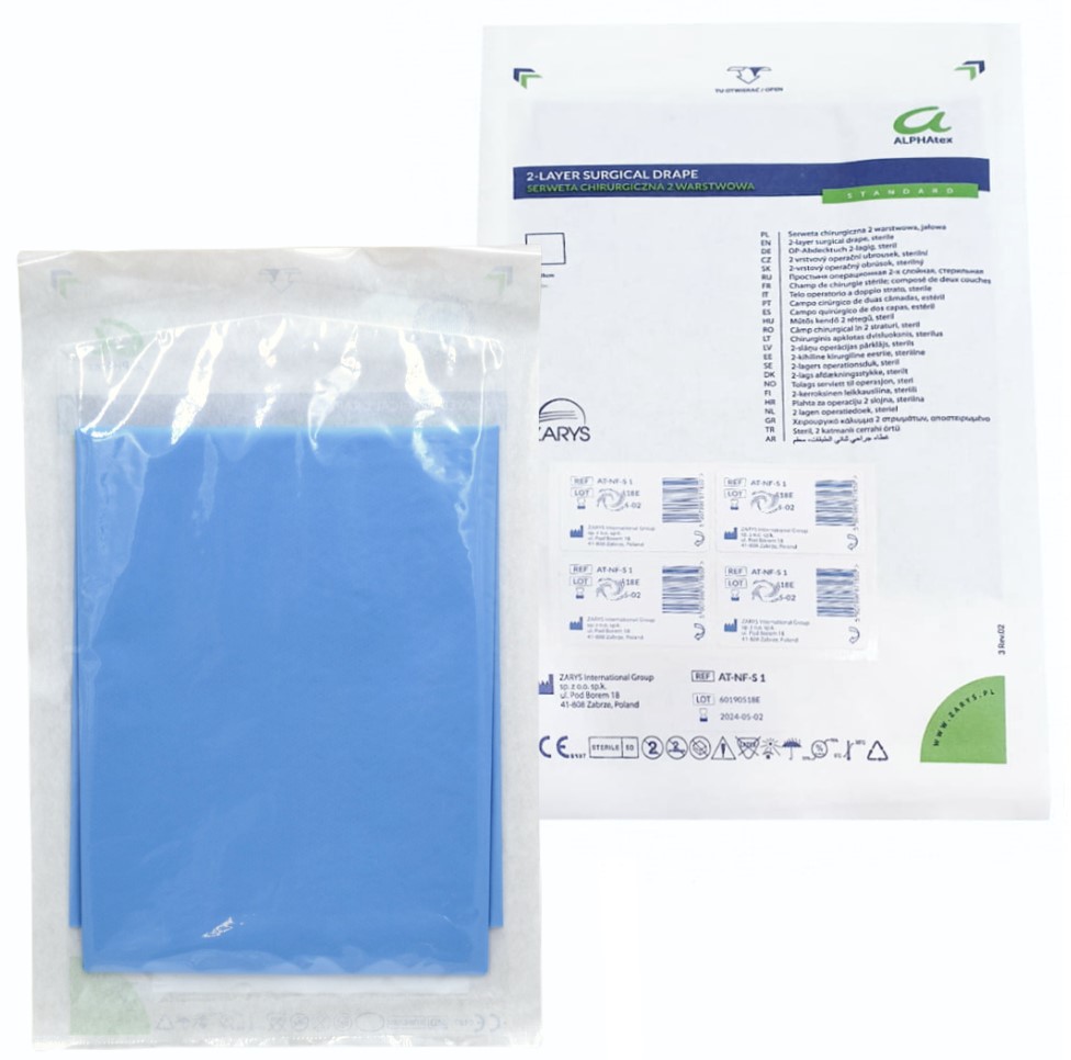 Pânză sterilă ALPHAtex REF AT-NF-S 1 45*45cm (hârtie+folie) 2 straturi 1 buc