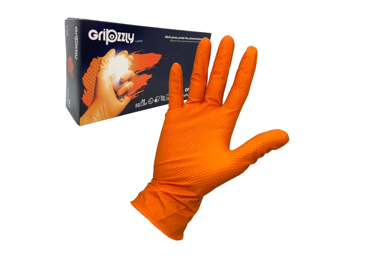 Gripzzly S 50pcs mănuși de atelier din nitril fără pudră portocaliu
