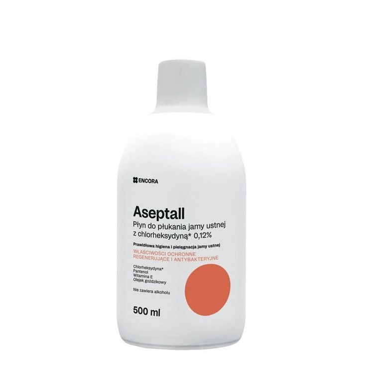 Apa de gură Aseptall 2x500ml cu clorhexidină 0,12%