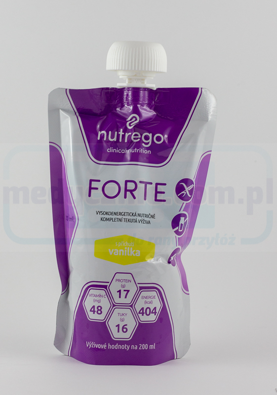 Nutrego Forte 12x200 ml Vanilie dietă hipercalorică, bogată în proteine