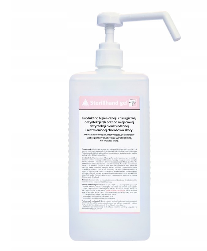 Sterillhand Gel 1L cu pompă pentru dezinfecția chirurgicală și igienică a mâinilor