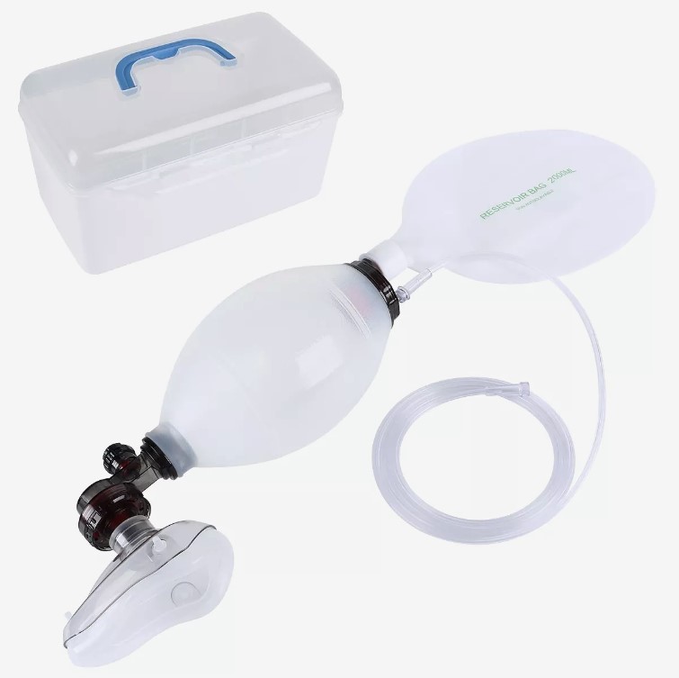 Kit Ambu în caz - resuscitator din silicon pentru copii reutilizabil - Imagine 3