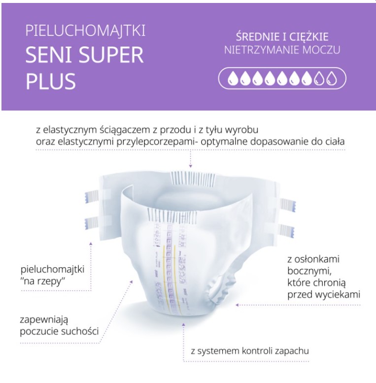 Scutece pentru adulți Super Seni Plus LARGE 30 buc - Imagine 2