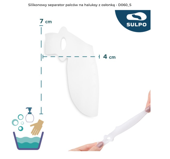 Hallux valgus - Separator D060 1pc silicon deget de la picior separator pentru hallux valgus cu capac - Imagine 2