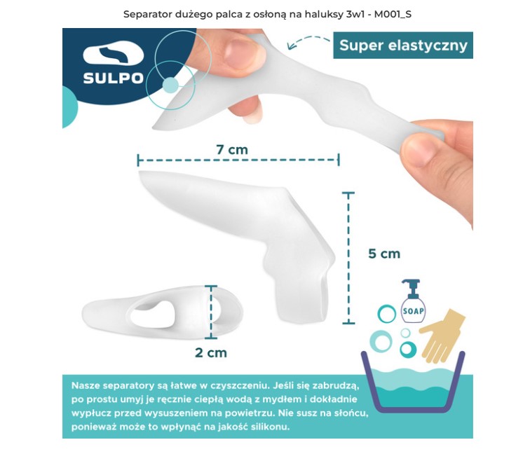 Hallux - M001_SA 1 buc separator de deget mare cu capac 3in1 hallux - Imagine 2