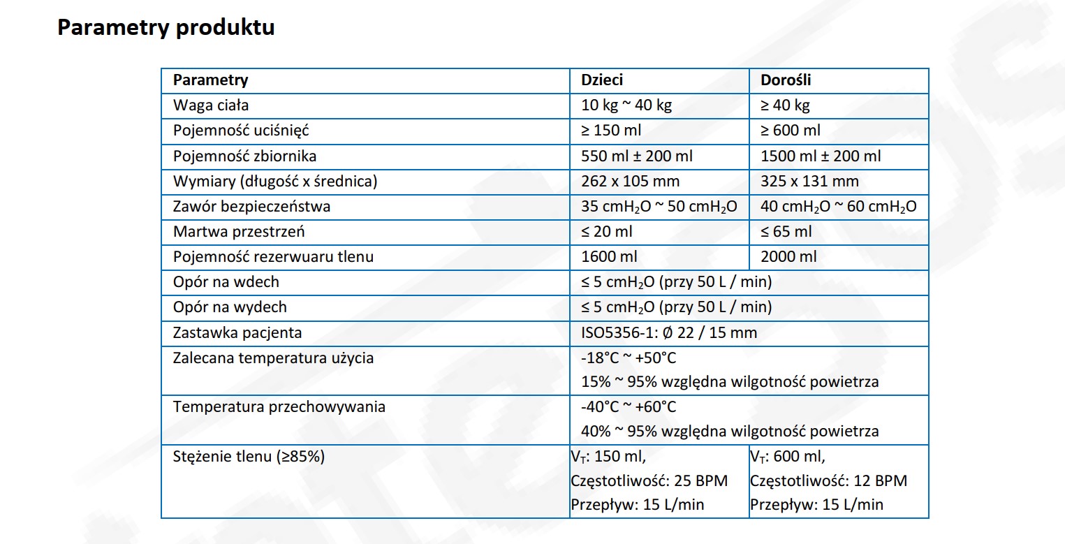 Kit de resuscitare Ambu de unică folosință din PVC pentru copii - Imagine 2