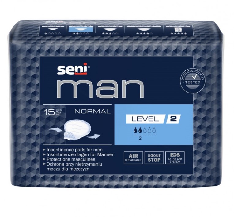 15pcs Seni Man Level 2 Normal tălpi urologice pentru bărbați