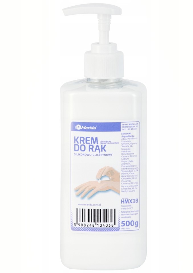 Cremă de protecție pentru mâini Merida 500ml cu pompă