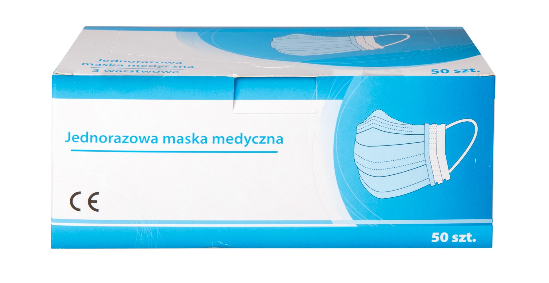 Mască chirurgicală neagră tip II 50pcs medicală, triplu stratificată, pe bandă elastică - Imagine 2