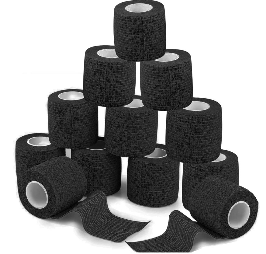 Bandă coezivă 5cm*4.5m set 12 buc SOLID negru - Imagine 2