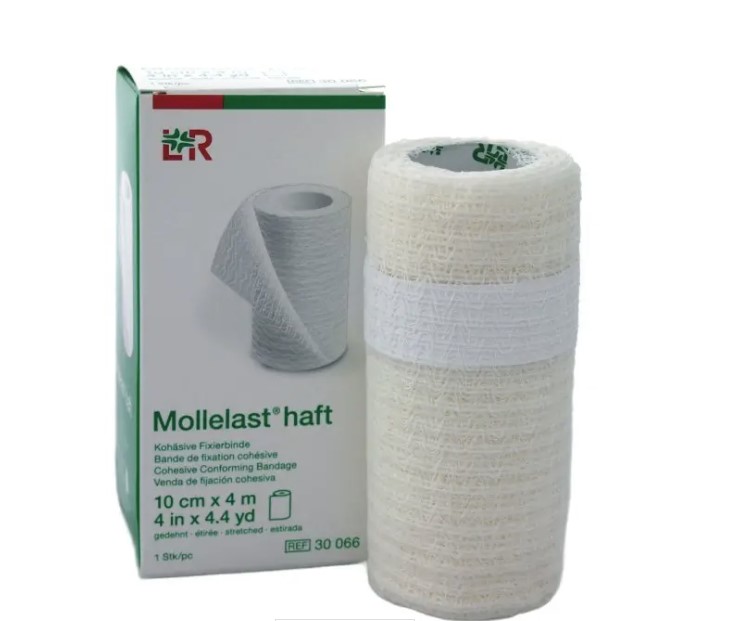 Bandă de susținere coezivă Mollelast 10 cm x 4 m, 1 buc.