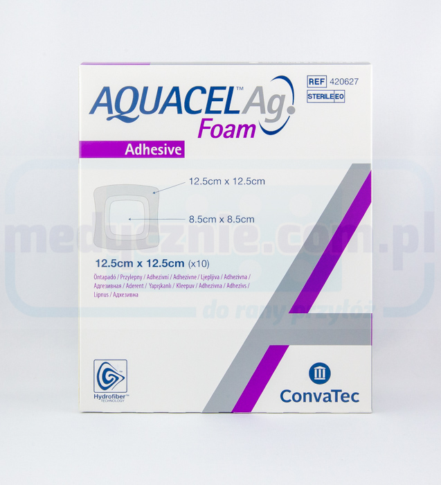 Aquacel Spumă Ag adezivă 12,5 * 12,5 cm pansament din spumă multistrat 1 buc - Imagine 2