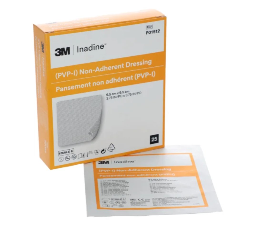 INADINE 9,5 cm * 9,5 cm pansament antiaderent cu povidonă iodată 1 buc