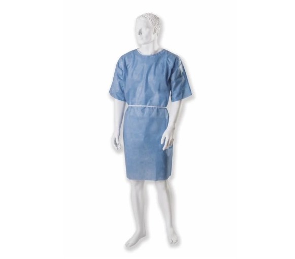 Cămașă pacient SMS 35g/m2 netransparent legat albastru 1pc - Imagine 2